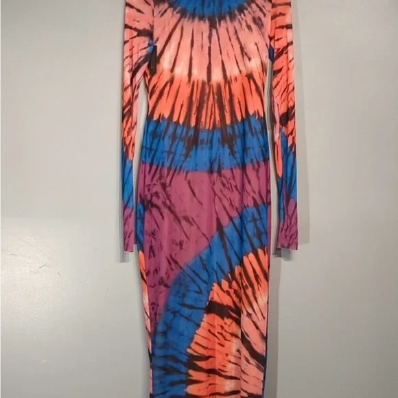 AFRM blue halo placement dress Shaliene. Separate full slip for lining - Picture 3 of 5